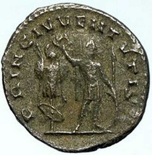 ヴァレリアヌス2世ガリエヌスの息子、本物の古代ローマ銀貨、戴冠式 i102816｜世界の紙幣・金・銀・銅 ラフテル