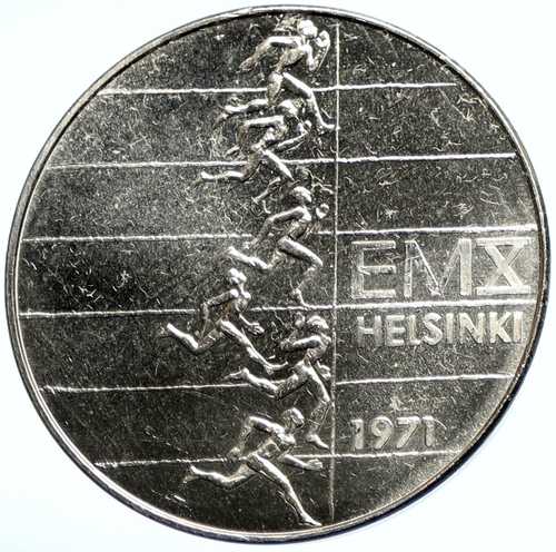 1971年フィンランド ヨーロッパ陸上競技大会 トラック競技 銀貨 10マルッカ i102948｜世界の紙幣・金・銀・銅 ラフテル