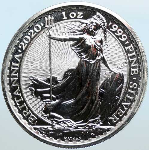 2020年 イギリス エリザベス2世 ブリタニア 銀貨 1オンス 2ポンド i100706｜世界の紙幣・金・銀・銅 ラフテル