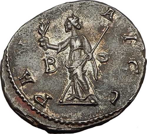 CARUS 282AD Lugdunum 本物の古代ローマのコイン PAX 平和の女神 i65454｜世界の紙幣・金・銀・銅 ラフテル