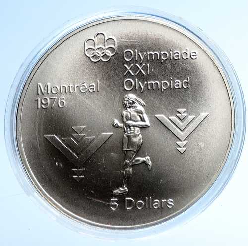 1975年カナダ エリザベス2世オリンピック マラソン選手 銀貨 5ドル 未使用品 i107772｜世界の紙幣・金・銀・銅 ラフテル