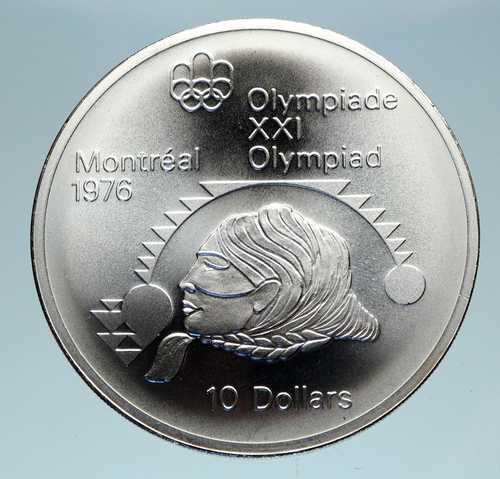 1975年 カナダ モントリオールオリンピック 砲丸投げ 銀貨 10ドル i83110｜世界の紙幣・金・銀・銅 ラフテル