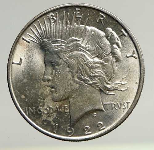 1922年P アメリカ合衆国アンティークシルバーピースダラー 自由と鷲の刻印入りコイン i93636｜世界の紙幣・金・銀・銅 ラフテル