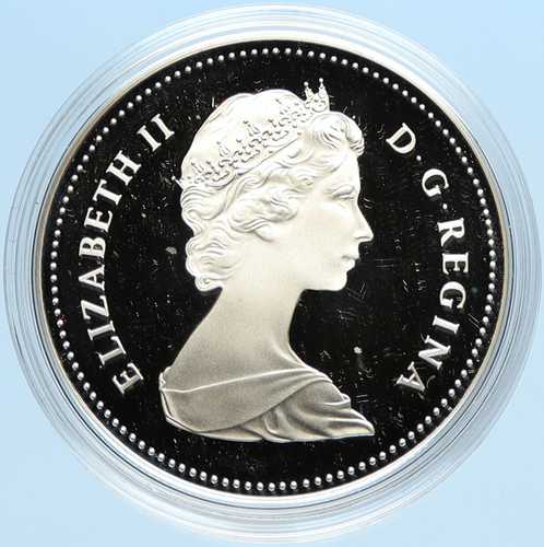 1982年 カナダ・英国 エリザベス2世女王 牛の頭蓋骨プルーフ銀貨 i98056｜世界の紙幣・金・銀・銅 ラフテル