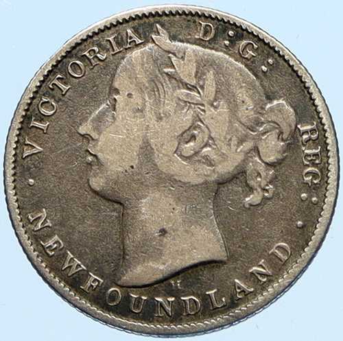 1872年 H カナダ ニューファンドランド イギリス ヴィクトリア女王 純銀製 20セント硬貨 i98342｜世界の紙幣・金・銀・銅 ラフテル 143,000円