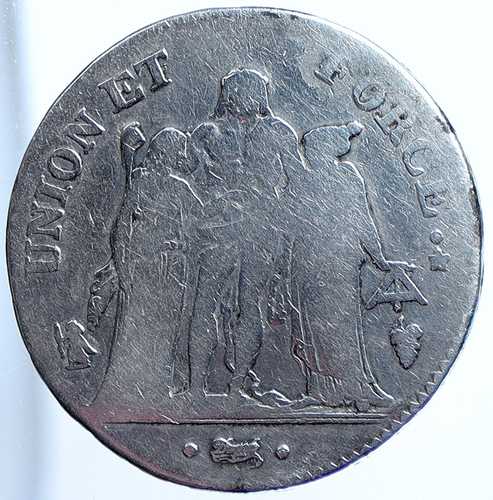 1799年 Q L'an 8 フランス ヘラクレス ナポレオン 第一執政 銀貨 5フラン i114937｜世界の紙幣・金・銀・銅 ラフテル 143,000円