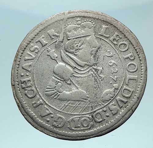 1627年 オーストリア大公レオポルド5世 本物のアンティーク銀貨 10クロイツァー i79003｜世界の紙幣・金・銀・銅 ラフテル 143,000円