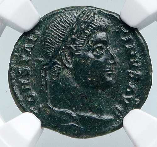コンスタンティヌス1世大帝　本物の古代ローマ硬貨　西暦328年　キャンプゲート NGC i89580｜世界の紙幣・金・銀・銅 ラフテル