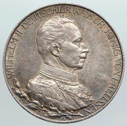1913年 プロイセン王国 ドイツ ヴィルヘルム2世 本物の銀貨 2マルク ドイツ硬貨 i90522｜世界の紙幣・金・銀・銅 ラフテル