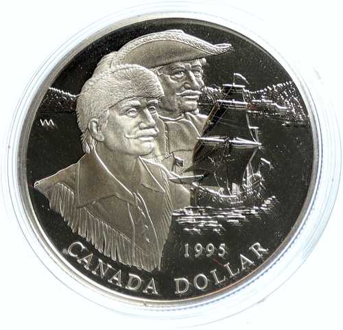 1995年 カナダ エリザベス2世 ハドソン湾会社 プルーフ銀貨 1ドル i103655｜世界の紙幣・金・銀・銅 ラフテル