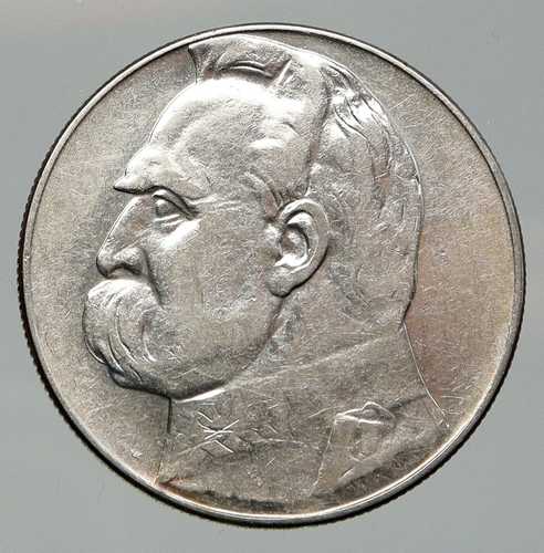 1935年 ポーランド 銀貨 ヨゼフ・ピウスツキ アンティーク 銀貨 10ズウォティ i92004｜世界の紙幣・金・銀・銅 ラフテル