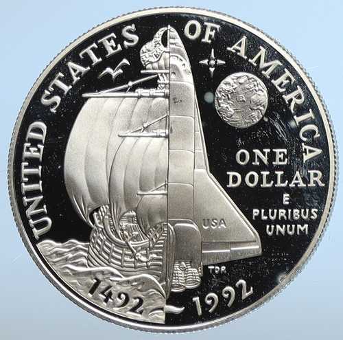1992年P アメリカ合衆国 コロンバス NASA スペースシャトル プルーフ銀貨 i111193｜世界の紙幣・金・銀・銅 ラフテル