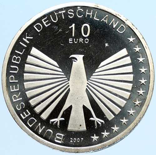 2007年 ドイツ ヨーロッパ諸国地図 本物プルーフ銀貨 10ユーロ硬貨 i97786｜世界の紙幣・金・銀・銅 ラフテル