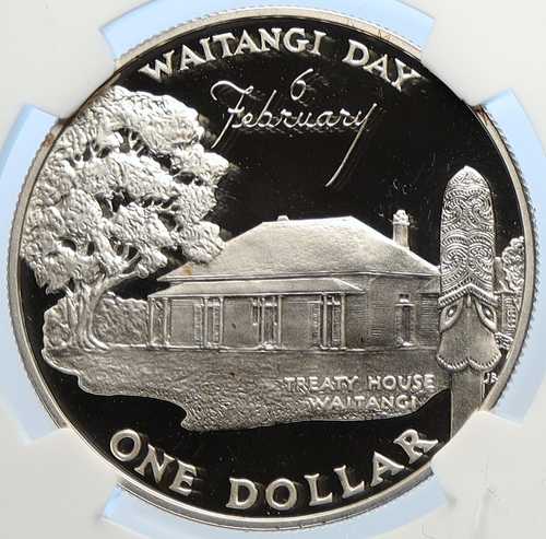 1977年 ニュージーランド エリザベス2世 ワイタンギデー プルーフ銀貨 NGC i106539|世界の紙幣・金・銀・銅 ラフテル