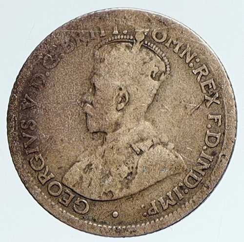 1923年 オーストラリア ジョージ5世国章入り アンティーク銀貨 6ペンス硬貨 i111741｜世界の紙幣・金・銀・銅 ラフテル