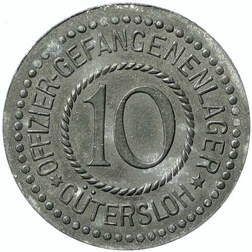 1914年頃 ドイツ 捕虜 第一次世界大戦 ギュタースロー トークン 10ペニヒ i100845｜世界の紙幣・金・銀・銅 ラフテル