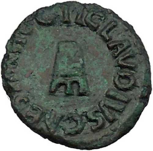 CLAUDIUS 42AD ローマ QUADRANS モディウス 本物のオリジナル古代ローマコイン i46369｜世界の紙幣・金・銀・銅 ラフテル