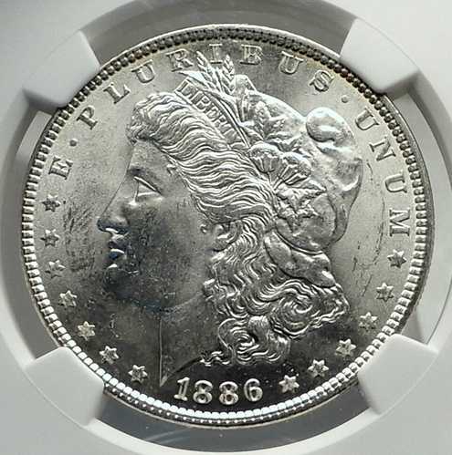 1886年 アメリカ合衆国 銀貨 モーガンドル イーグル NGC MS i79832｜世界の紙幣・金・銀・銅 ラフテル