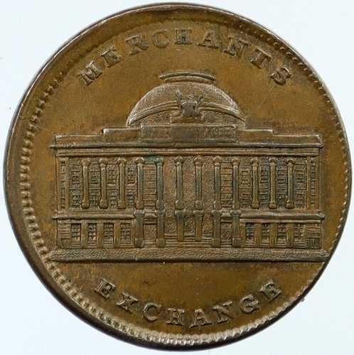 1837年 アメリカ合衆国 ハードタイムズ ウォール街 マーチャンツ・エクスチェンジ トークンコイン i118299｜世界の紙幣・金・銀・銅 ラフテル