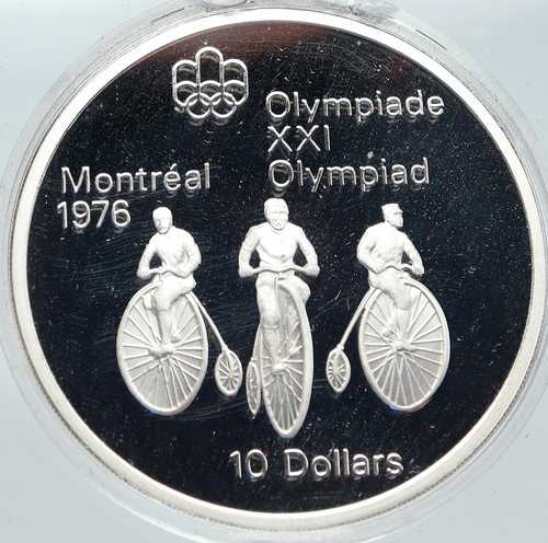 1974年 カナダ エリザベス2世女王 モントリオールオリンピック 自転車競技 銀貨 10ドル i86247｜世界の紙幣・金・銀・銅 ラフテル