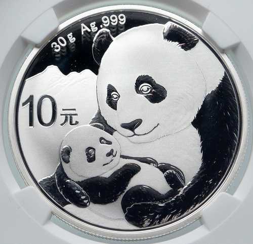 2019年 中国 パンダの母子 銀貨 10元 NGC MS70 i85713｜世界の紙幣・金・銀・銅 ラフテル