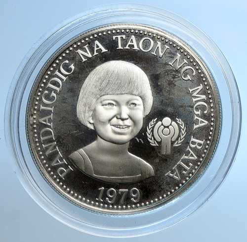 1979年 フィリピン 子どもの年 ヴィンテージ オールドプルーフ 銀貨 50ペソ i109727｜世界の紙幣・金・銀・銅 ラフテル 117,500円