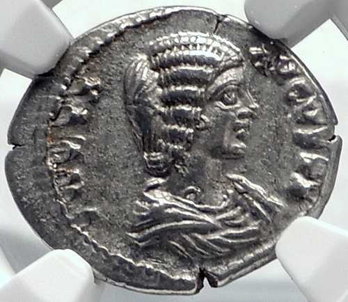 JULIA DOMNA 本物の古代 196AD シルバー ローマ コイン PUDICITIA NGC i82226｜世界の紙幣・金・銀・銅 ラフテル