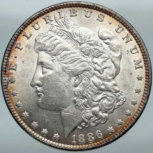 1886年P アメリカ合衆国 イーグル アンティーク シルバー モーガン ドル硬貨 i88290|世界の紙幣・金・銀・銅 ラフテル