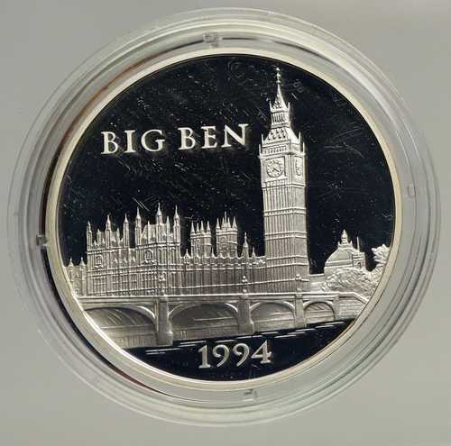 1994年 フランス ロンドン ビッグベン記念碑 プルーフ銀貨 100フラン 15エクアドル i93423|世界の紙幣・金・銀・銅 ラフテル
