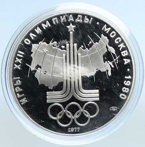 1977年モスクワオリンピック1980年ロシアオリンピック五輪地球儀プルーフ銀貨10ルーブル i113127｜世界の紙幣・金・銀・銅 ラフテル