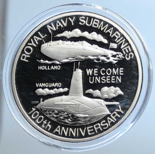 2001年 タークス・カイコス諸島 イギリス海軍潜水艦 プルーフ銀貨 20クラウン i111357｜世界の紙幣・金・銀・銅 ラフテル
