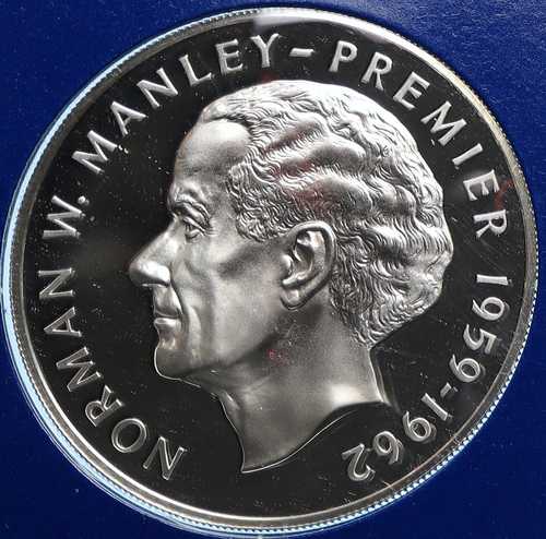 1975年 ジャマイカ首相 ノーマン・W・マンリー ヴィンテージ プルーフ シルバー 5ドル硬貨 i104778｜世界の紙幣・金・銀・銅 ラフテル 117,500円