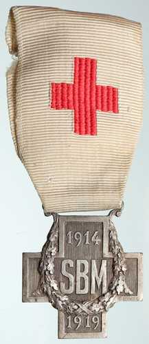 1919年 フランス 第一次世界大戦 アンティーク フランス赤十字リボン 銀メダル i90958｜世界の紙幣・金・銀・銅 ラフテル
