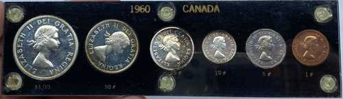 1960年カナダ - 銀貨4枚 - 合計6枚 カナダ造幣局発行 未使用セット i119427|世界の紙幣・金・銀・銅 ラフテル