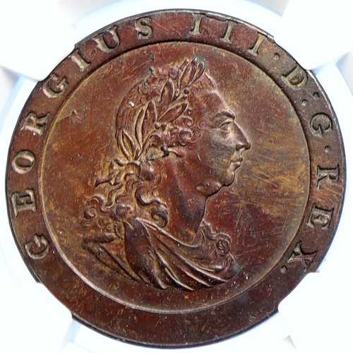 1797年 イギリス 英国 ジョージ3世 旧ペニー硬貨 NGC i106218｜世界の紙幣・金・銀・銅 ラフテル