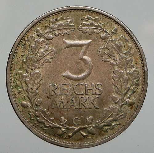 1925年 ドイツ ラインラント 1000周年記念 アンティーク 銀貨 3マルク i92957｜世界の紙幣・金・銀・銅 ラフテル