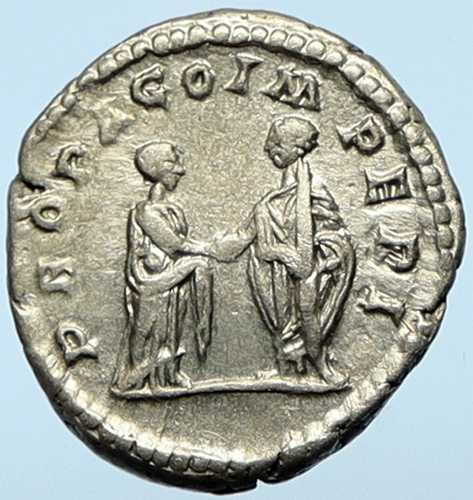 プラウティラとカラカラの結婚記念銀貨 202年 古代ローマ ローマコイン i100428｜世界の紙幣・金・銀・銅 ラフテル