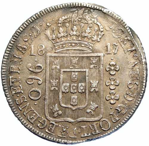 1817年 ブラジル ポルトガル国王ジョアン6世統治下の植民地 銀貨 960レアル i99675｜世界の紙幣・金・銀・銅 ラフテル