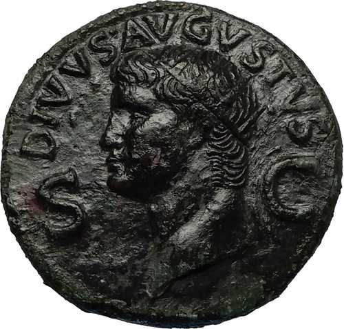 ディウス・アウグストゥス 37年 デュポンディウス カリグラ時代の古代ローマの本物コイン i67816｜世界の紙幣・金・銀・銅 ラフテル