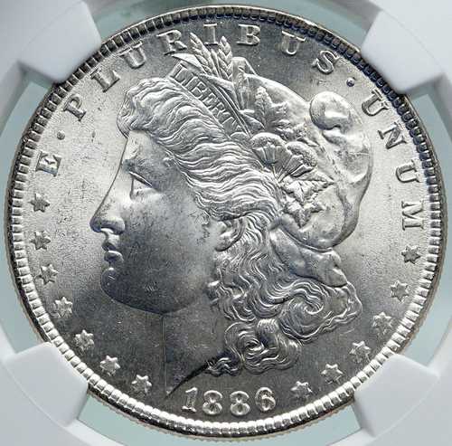 1886年 アメリカ合衆国 銀貨 モーガン・ドル イーグル NGC i87364｜世界の紙幣・金・銀・銅 ラフテル