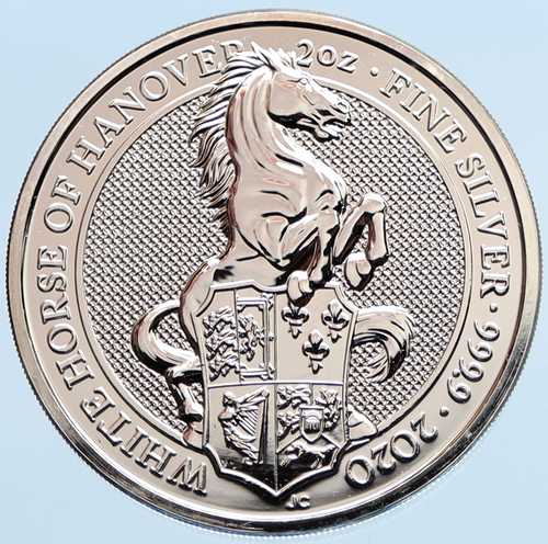 2020年 イギリス エリザベス2世 馬と獣 銀貨 2オンス i97161|世界の紙幣・金・銀・銅 ラフテル