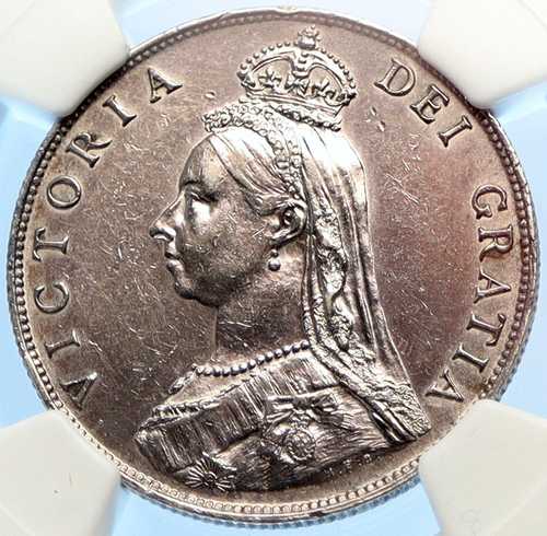 1887年 イギリス 英国 ヴィクトリア女王 アンティーク 2シリング硬貨 NGC i98418｜世界の紙幣・金・銀・銅 ラフテル