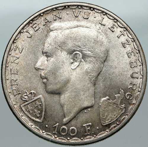1946年 ルクセンブルク シャルロット・ジョン盲目公爵夫人 ヴィンテージ銀貨 100フラン i88389｜世界の紙幣・金・銀・銅 ラフテル