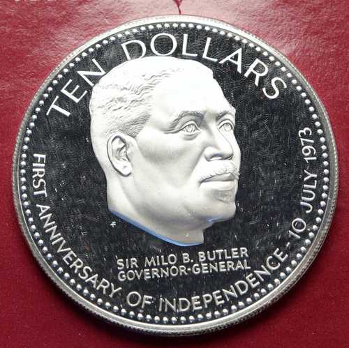 1974年 バハマ独立記念 大型 ミロ・バトラー ヴィンテージ プルーフ シルバー 10ドル硬貨 i85626｜世界の紙幣・金・銀・銅 ラフテル
