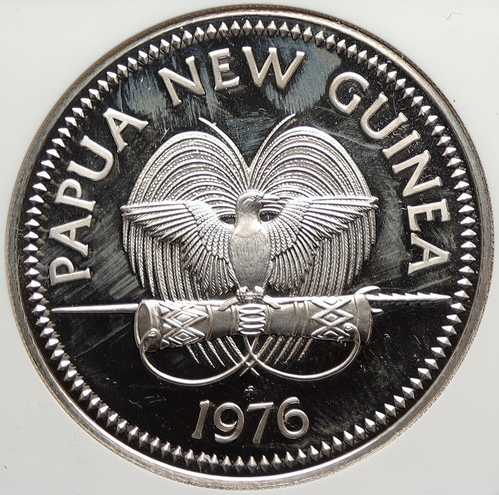 1976年 パプアニューギニア 大型エキゾチックバード プルーフ銀貨 10キナ NGC i106358｜世界の紙幣・金・銀・銅 ラフテル
