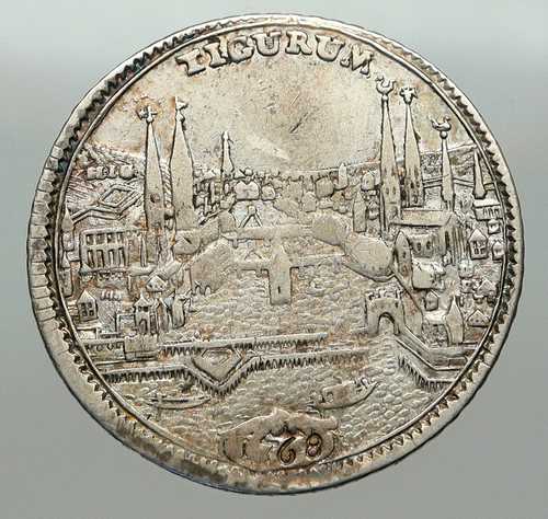 1768年 スイス チューリッヒ州 旧ライオン 1/2ターラー銀貨 i84958｜世界の紙幣・金・銀・銅 ラフテル