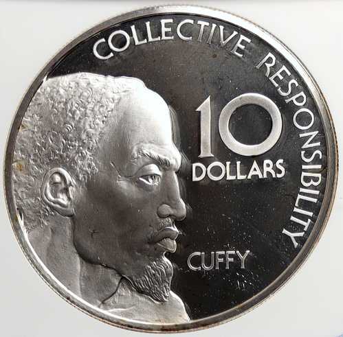 1976年 ガイアナ 国民的英雄 カフィー・コフィ・コフィ 旧プルーフ銀貨 10ドル NGC鑑定済み i105873｜世界の紙幣・金・銀・銅 ラフテル