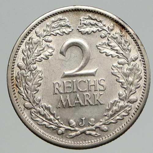 1926年 ドイツ ワイマール共和国 鷲 アンティーク銀貨 2マルク ドイツ硬貨 i93091｜世界の紙幣・金・銀・銅 ラフテル