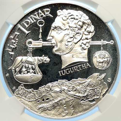 1969 チュニジアの歴史 JUGURTHA スケール シーウルフ シルバー チュニジア 1D コイン NGC i9|世界の紙幣・金・銀・銅 ラフテル