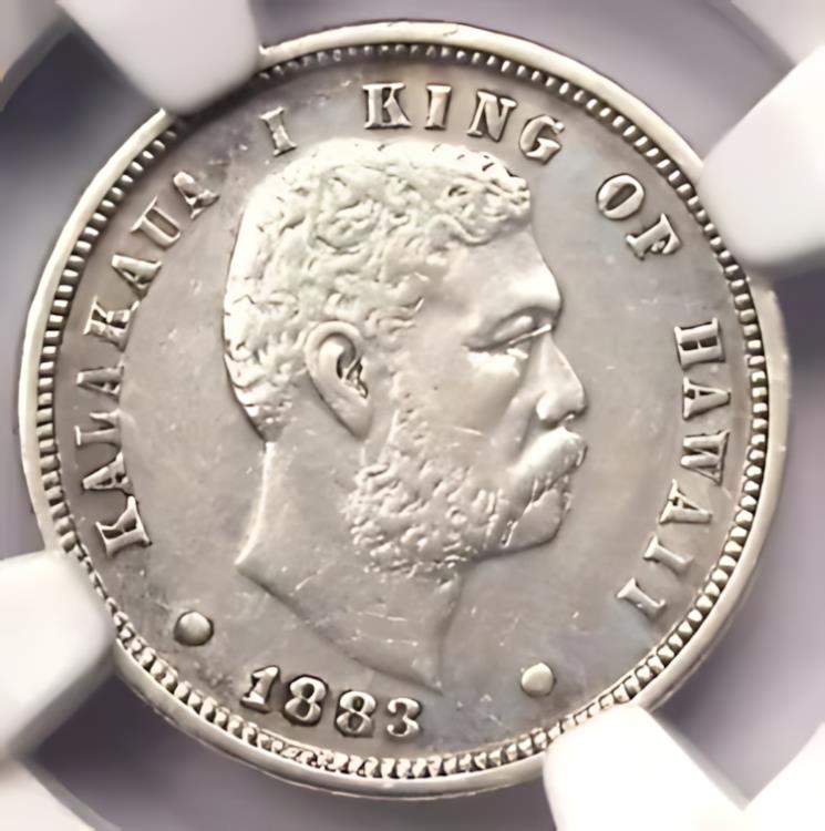 1883年　ハワイ王国　1ダイム銀貨　カラカウア王 ハワイ王国 カラカウア王1ドル銀貨(1883年)（ハワイ王国